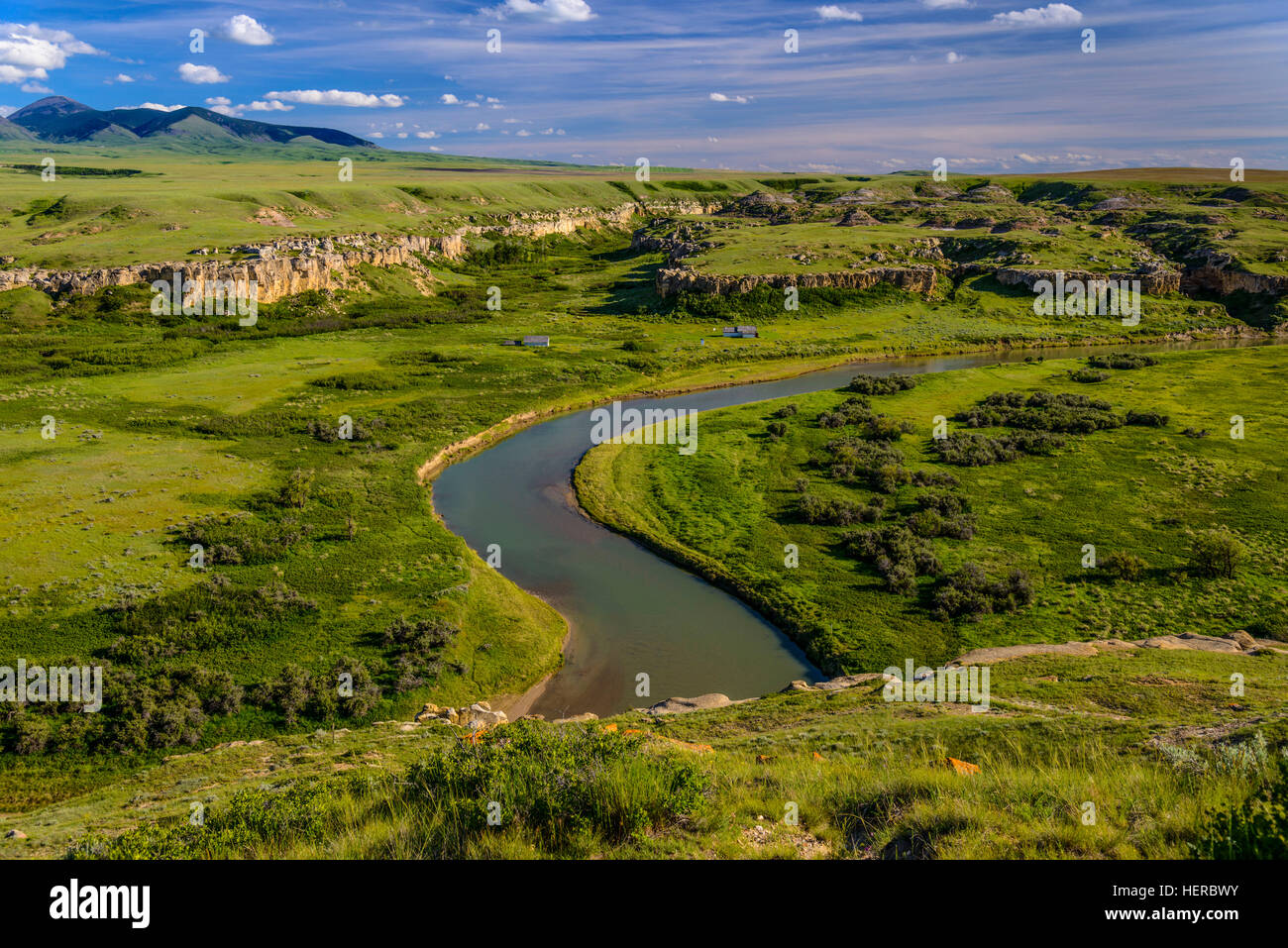Canada, Alberta, Milk River Valley, Milk River, WritingOnStone