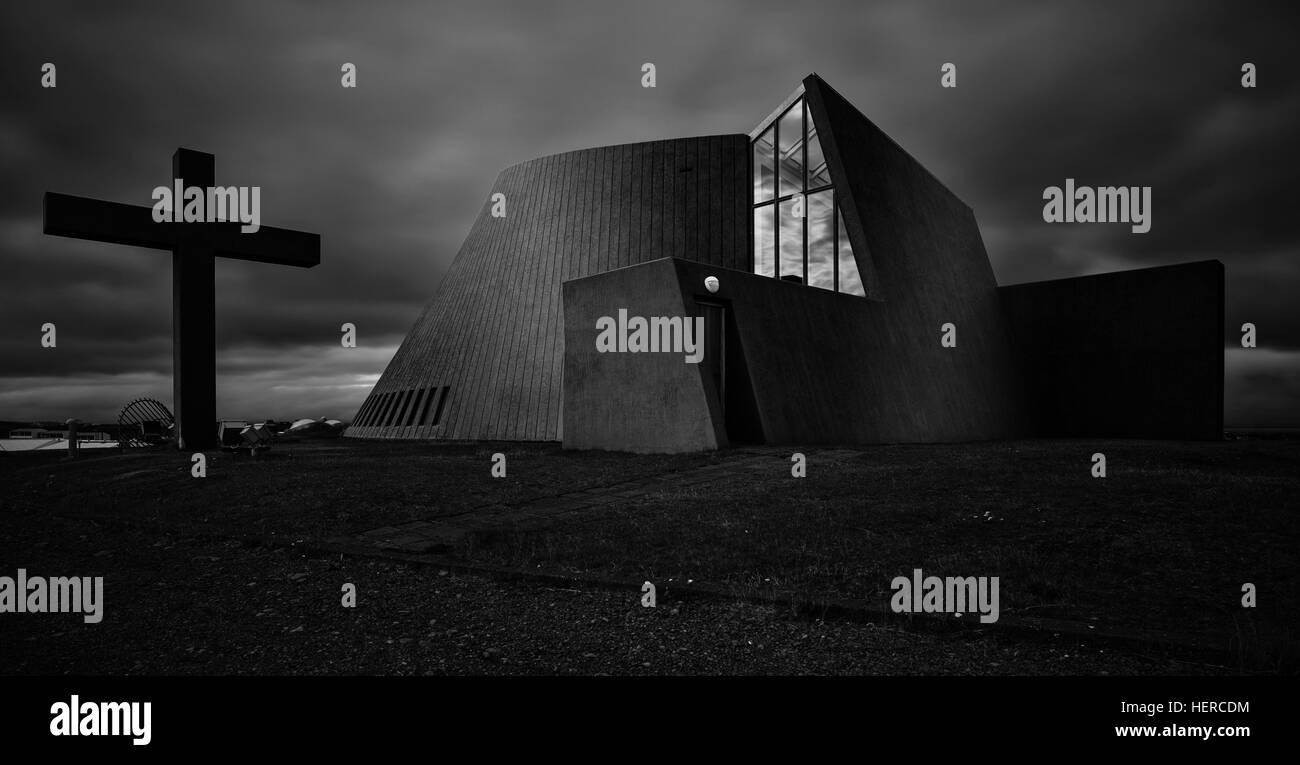 Isländische Kirche, nordische Architektur, Stock Photo