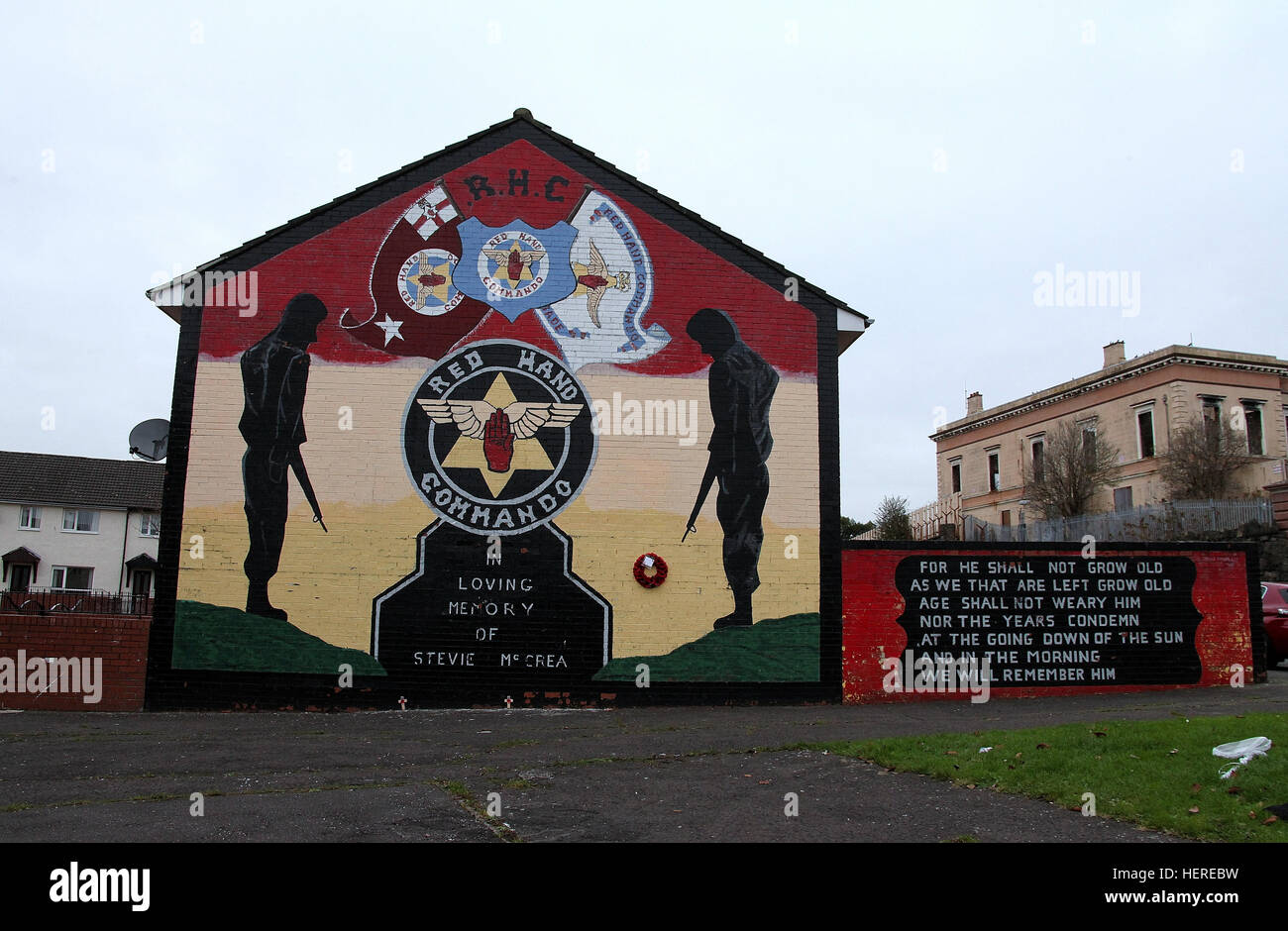 Red Hand Commando Mural in Belfast Stock Photo