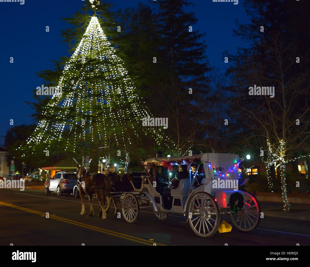 Festive holiday mood, Los Gatos CA Stock Photo - Alamy