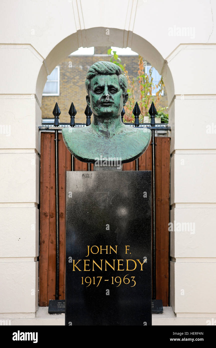 Bust of John F. Kennedy on Marylebone Road, London, England, United Kingdom Stock Photo