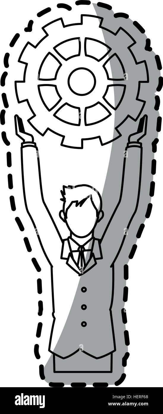 Isolated businessman and gear design Stock Vector Image & Art - Alamy