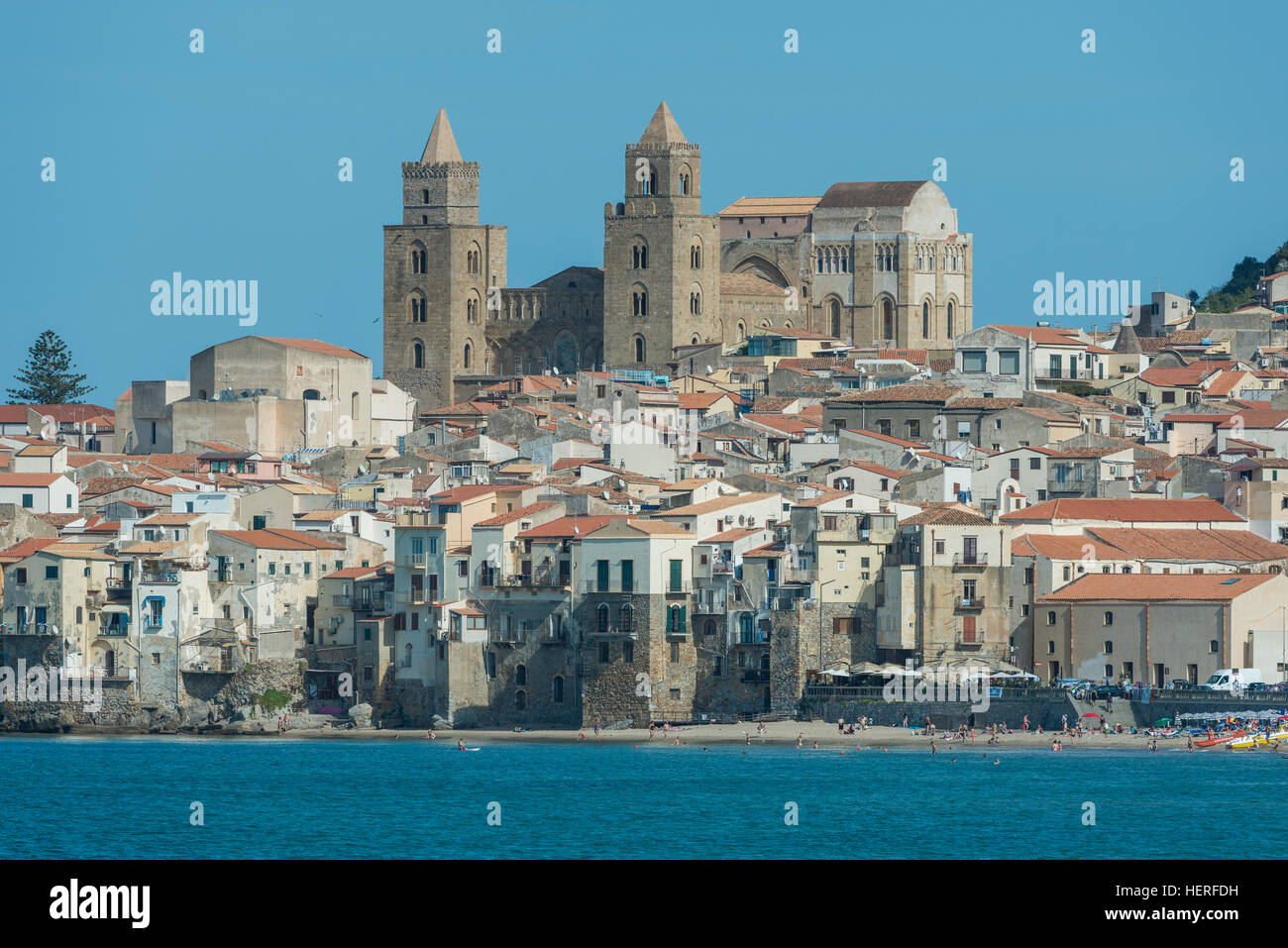 Cathedral, historic center, Cefalu, Sicily, Italy Stock Photo