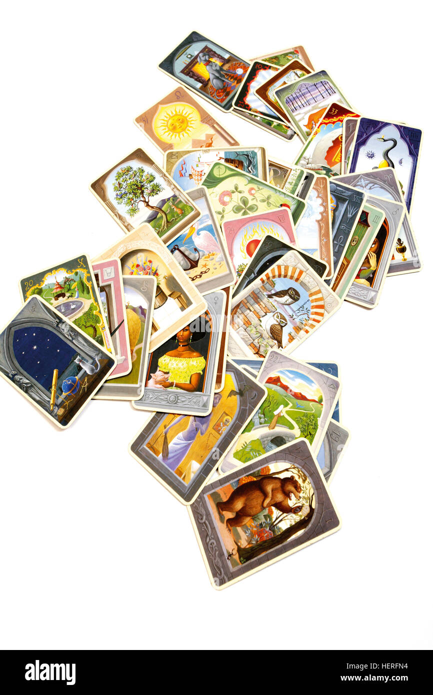 Lenormand cards, tarot cards, fortune telling Stock Photo Alamy