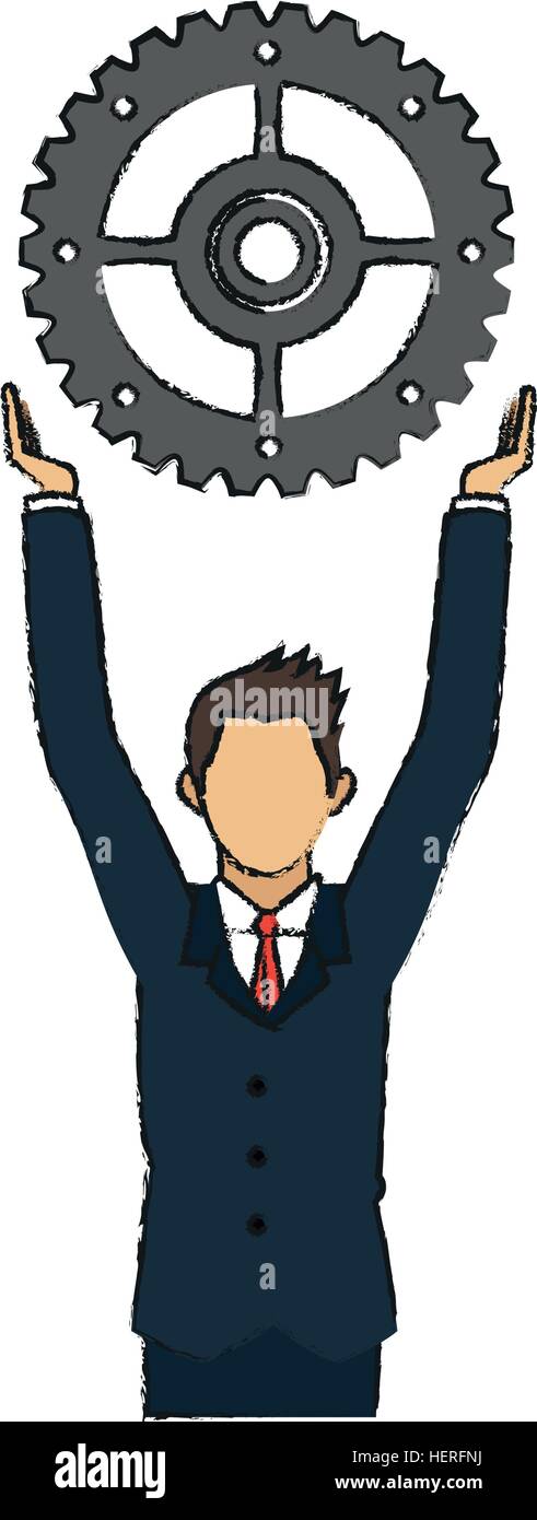 Isolated businessman and gear design Stock Vector Image & Art - Alamy