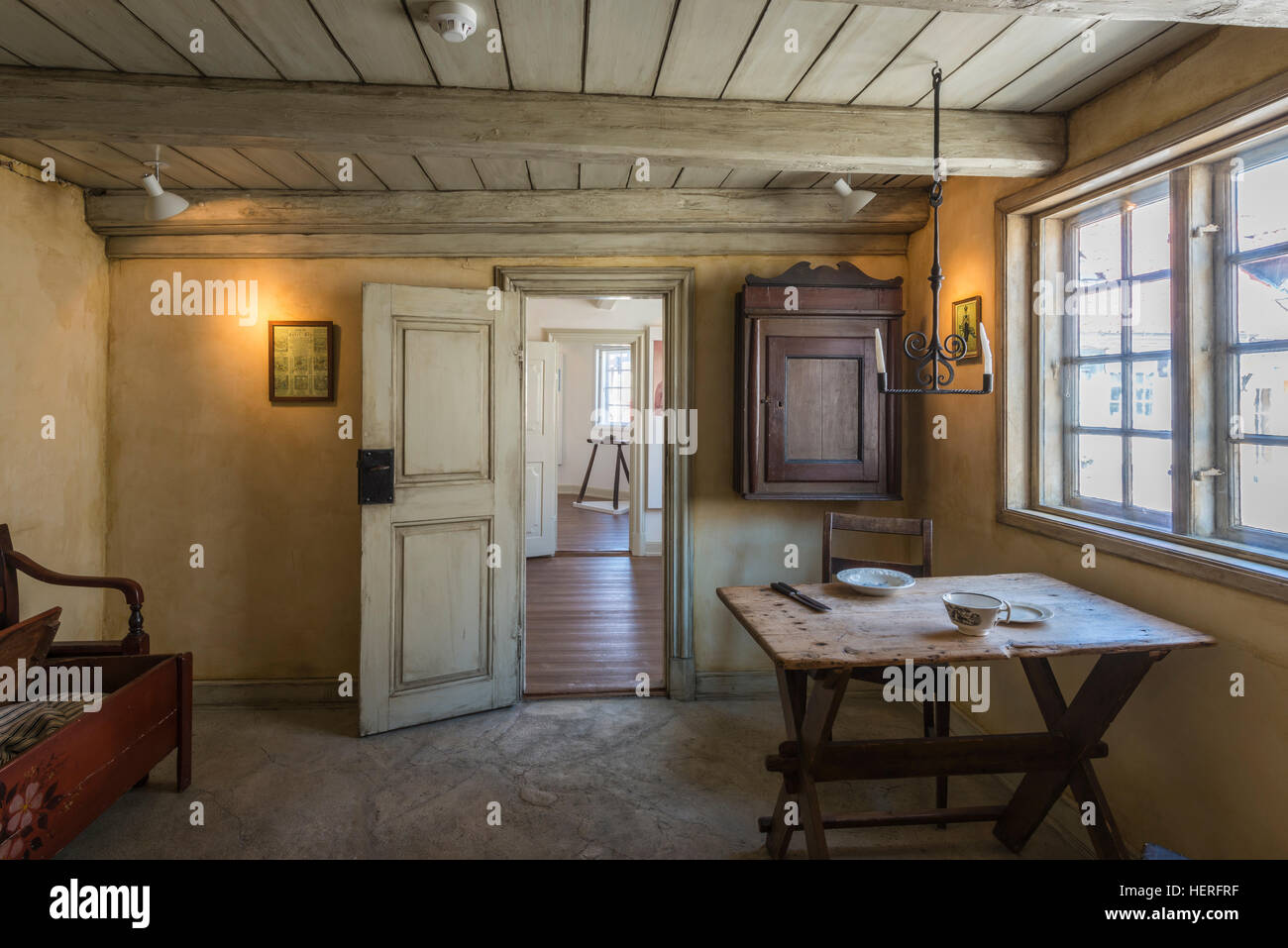 Hans Christian Andersen House and Museum, birthplace, indoors Stock