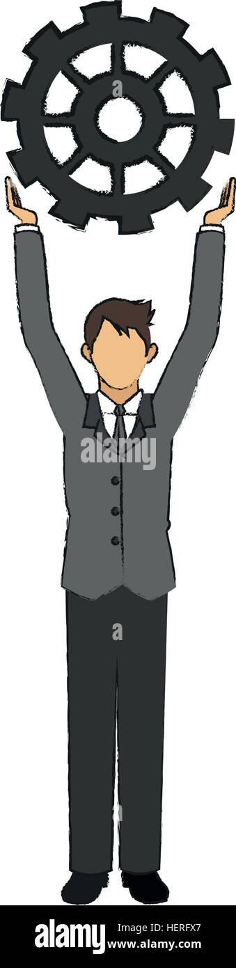 Isolated businessman and gear design Stock Vector Image & Art - Alamy