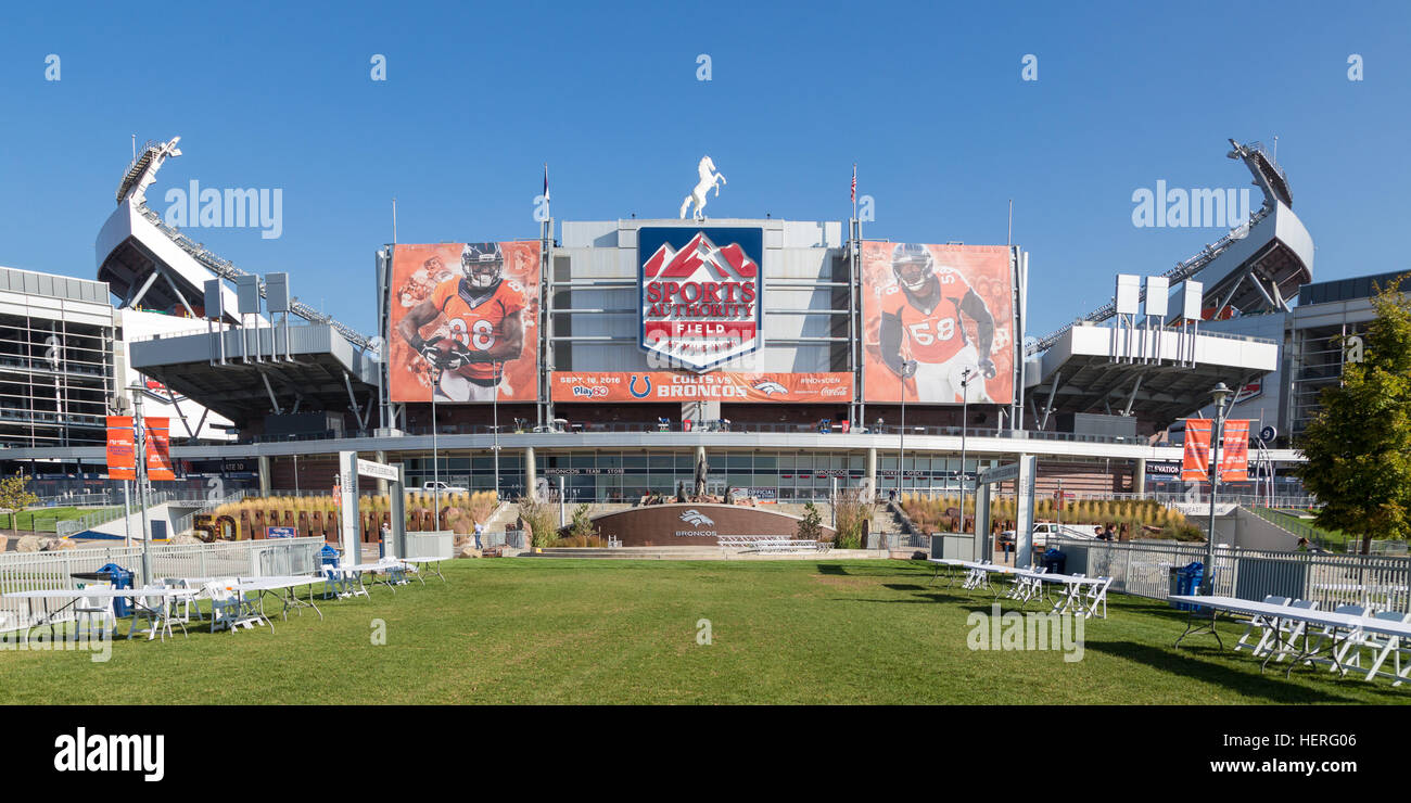 Football stadium, Sports Authority Field at Mile High, Denver Broncos  Stadium, Denver, Colorado, USA Stock Photo - Alamy