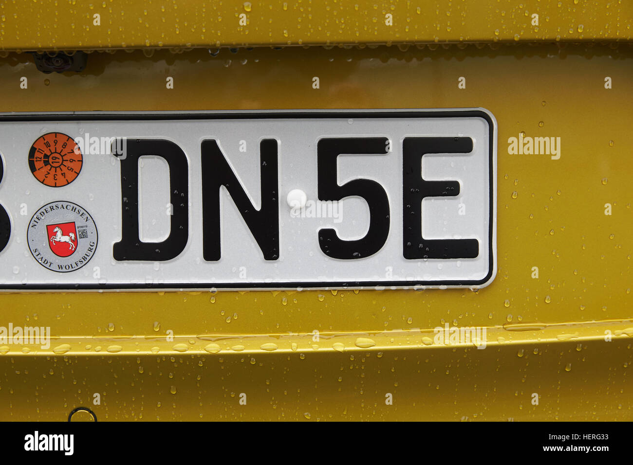 License plate of electric car, Germany Stock Photo
