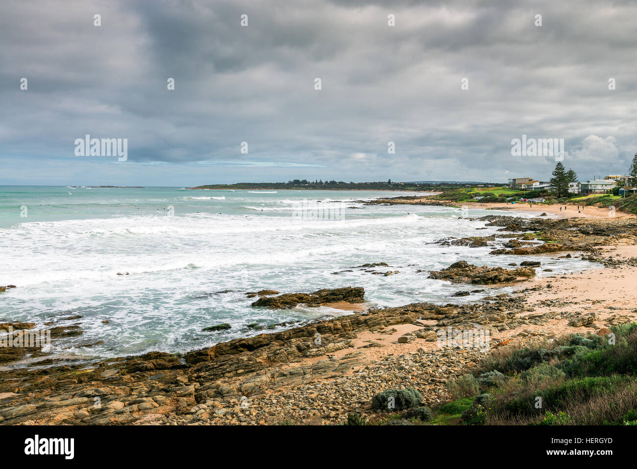 Picturesque view at Surfers beach at  Middleton, South Australia Stock Photo