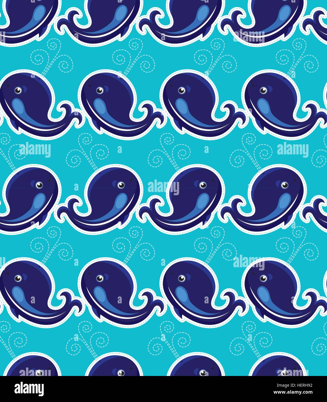 Seamless pattern with whales - ornamental background Stock Vector Image ...