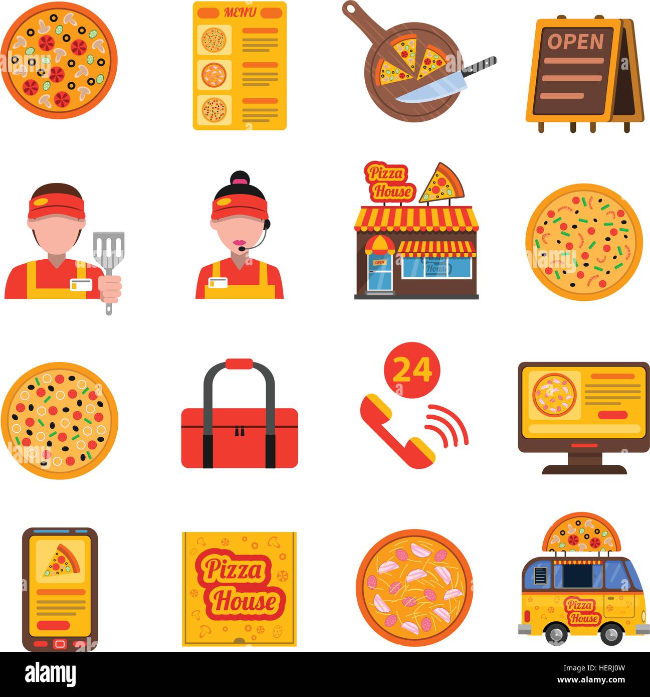 Medium pizza Stock Vector Images - Alamy