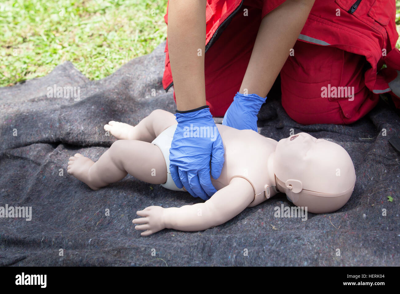 First aid training Stock Photo