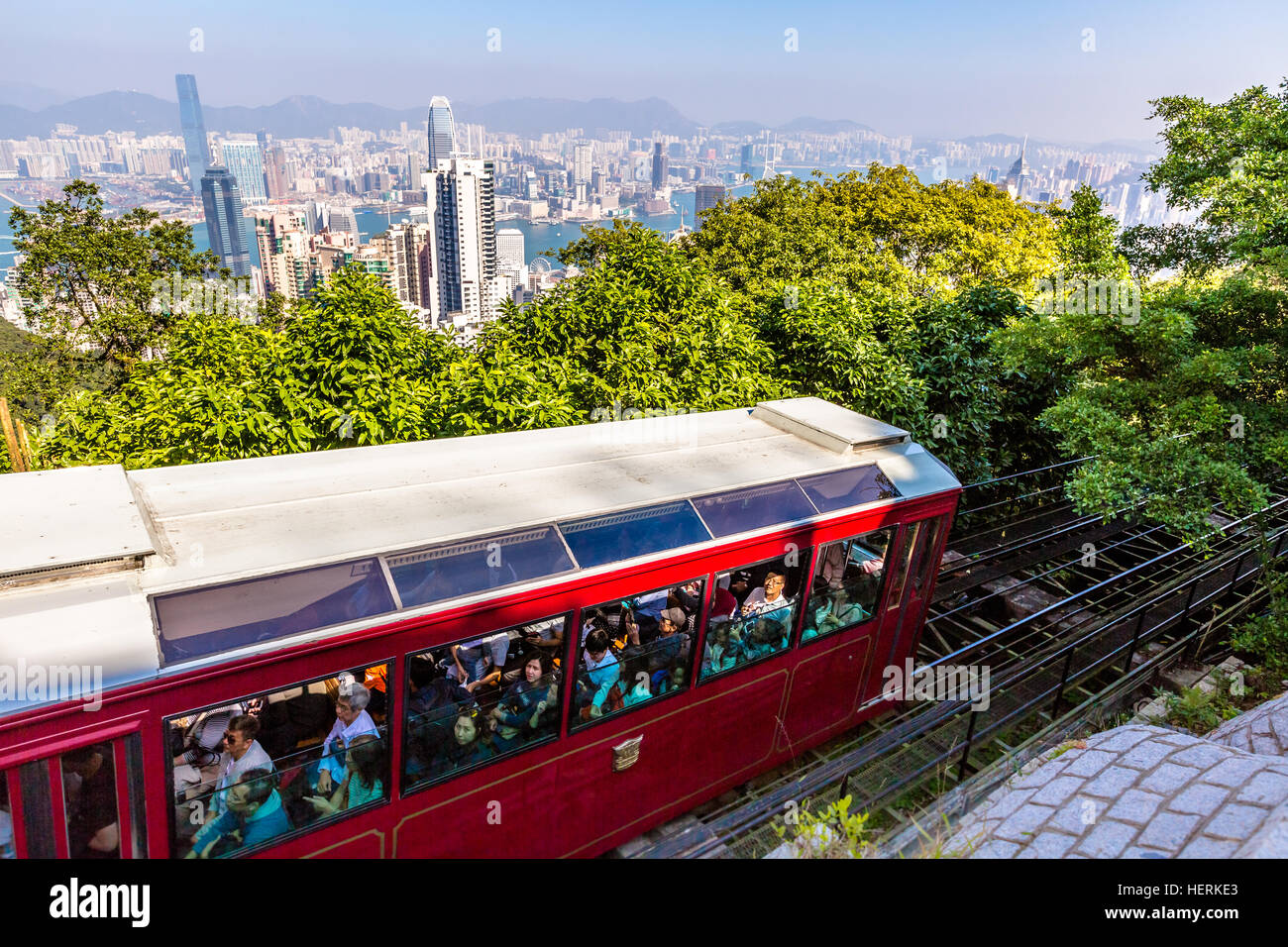 Victoria Peak Tram Hong Kong Stock Photo