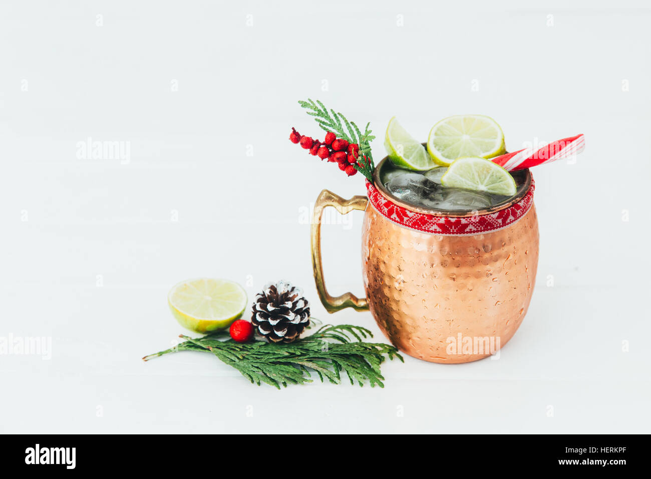 Moscow Mule In Copper Mug Stock Photos & Moscow Mule In Copper Mug
