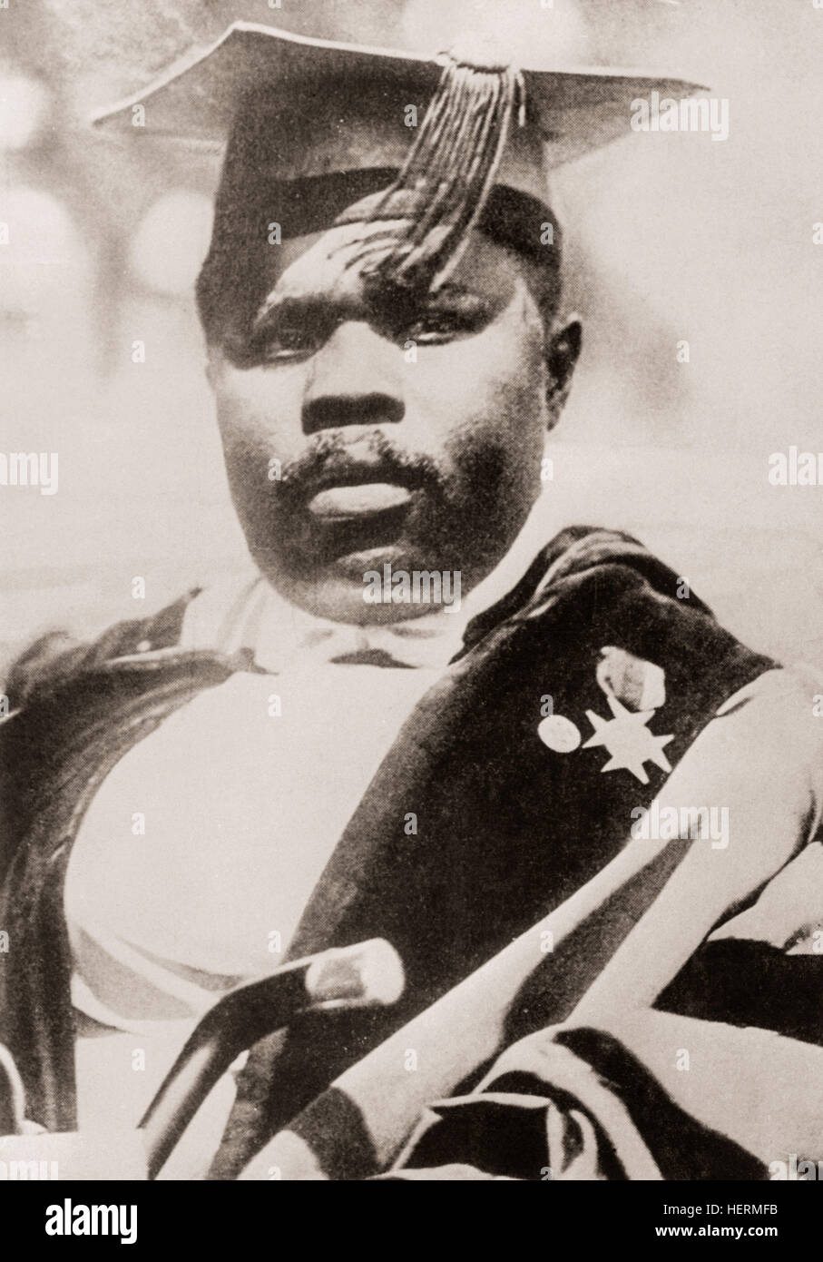 Marcus Mosiah Garvey, Jr., 1887 – 1940.  Jamaican political leader, publisher, journalist, entrepreneur, orator and a proponent of the Pan-Africanism movement. Founder of the Universal Negro Improvement Association and African Communities League (UNIA-ACL). Stock Photo