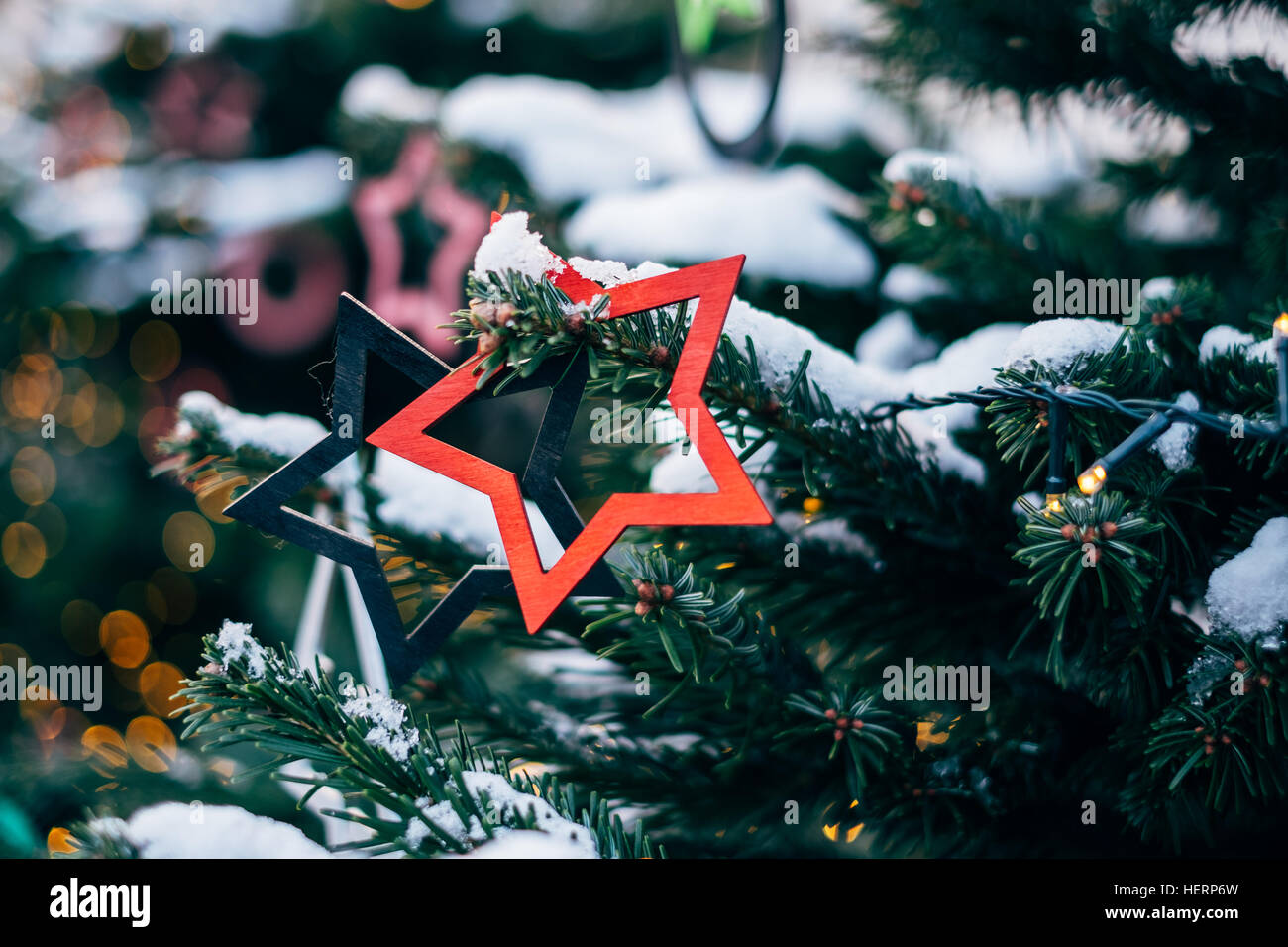 Close-up of a decoration on a Christmas tree Stock Photo