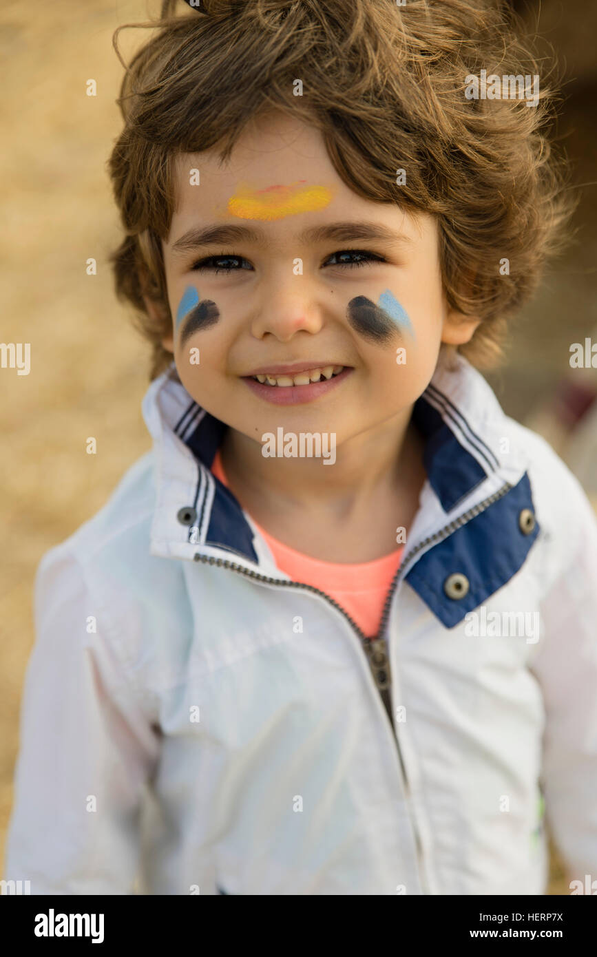 Portrait of a boy with face paint Stock Photo