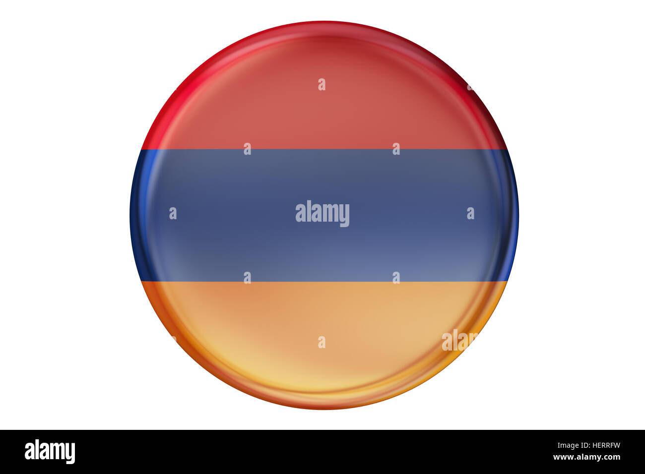 Badge with flag of Armenia, 3D rendering isolated on white background ...