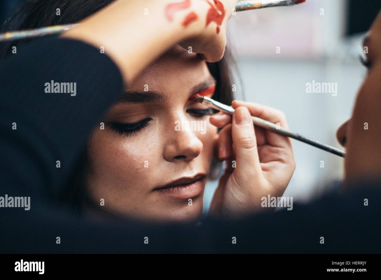 Close up woman applying face hi-res stock photography and images - Alamy