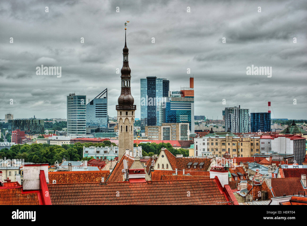 City skyline, Tallinn, Estonia Stock Photo