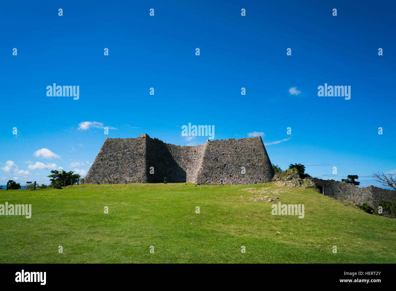 Ruins of Nakagusuku Castle, Okinawa, japan Stock Photo