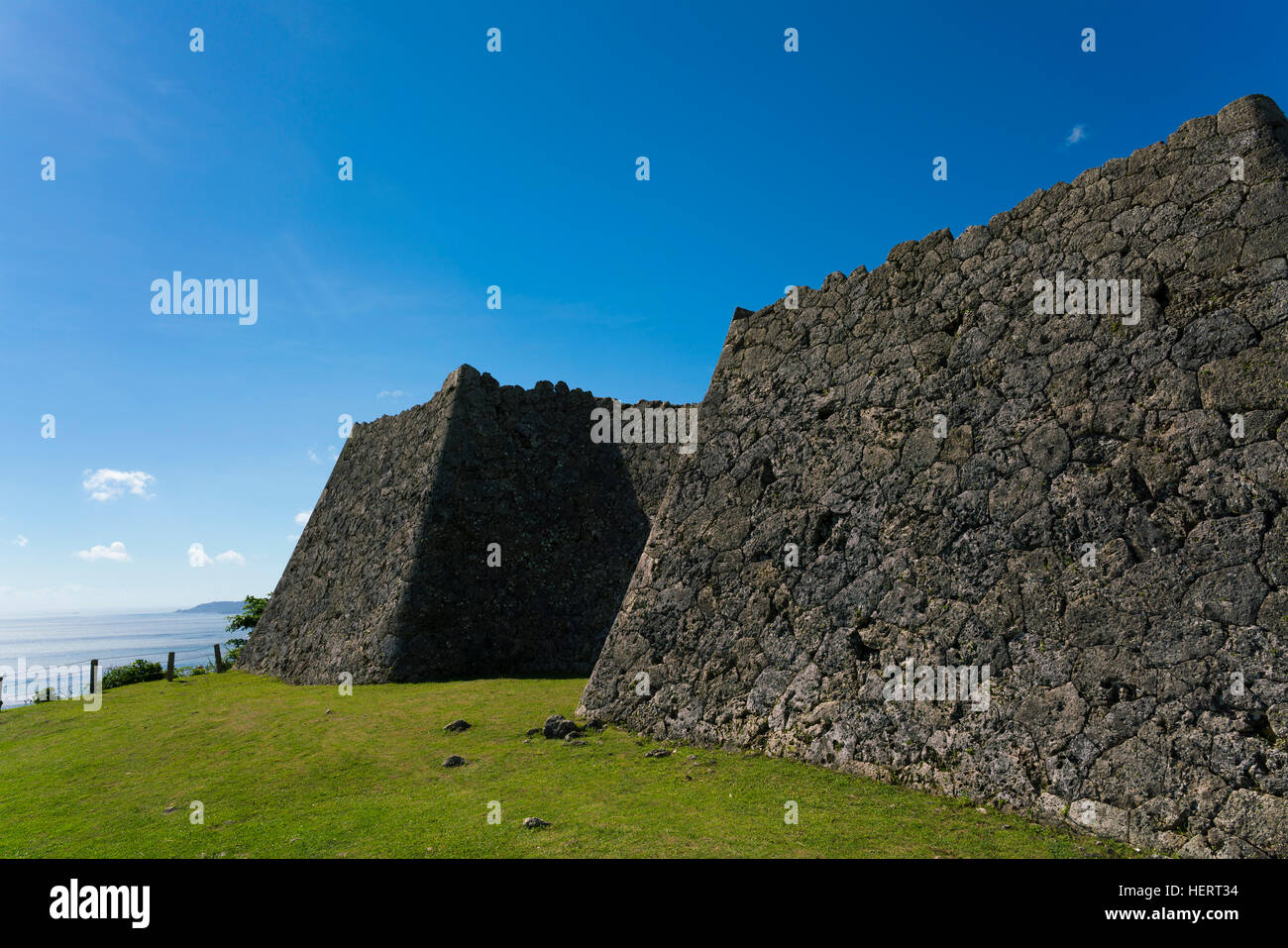 Ruins of Nakagusuku Castle, Okinawa, japan Stock Photo