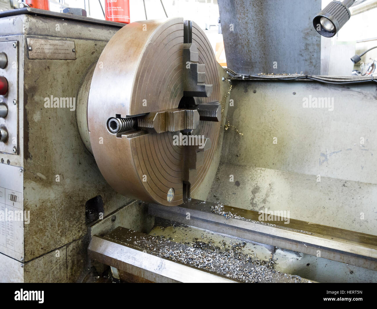 heavy engineering lathe chuck Stock Photo Alamy