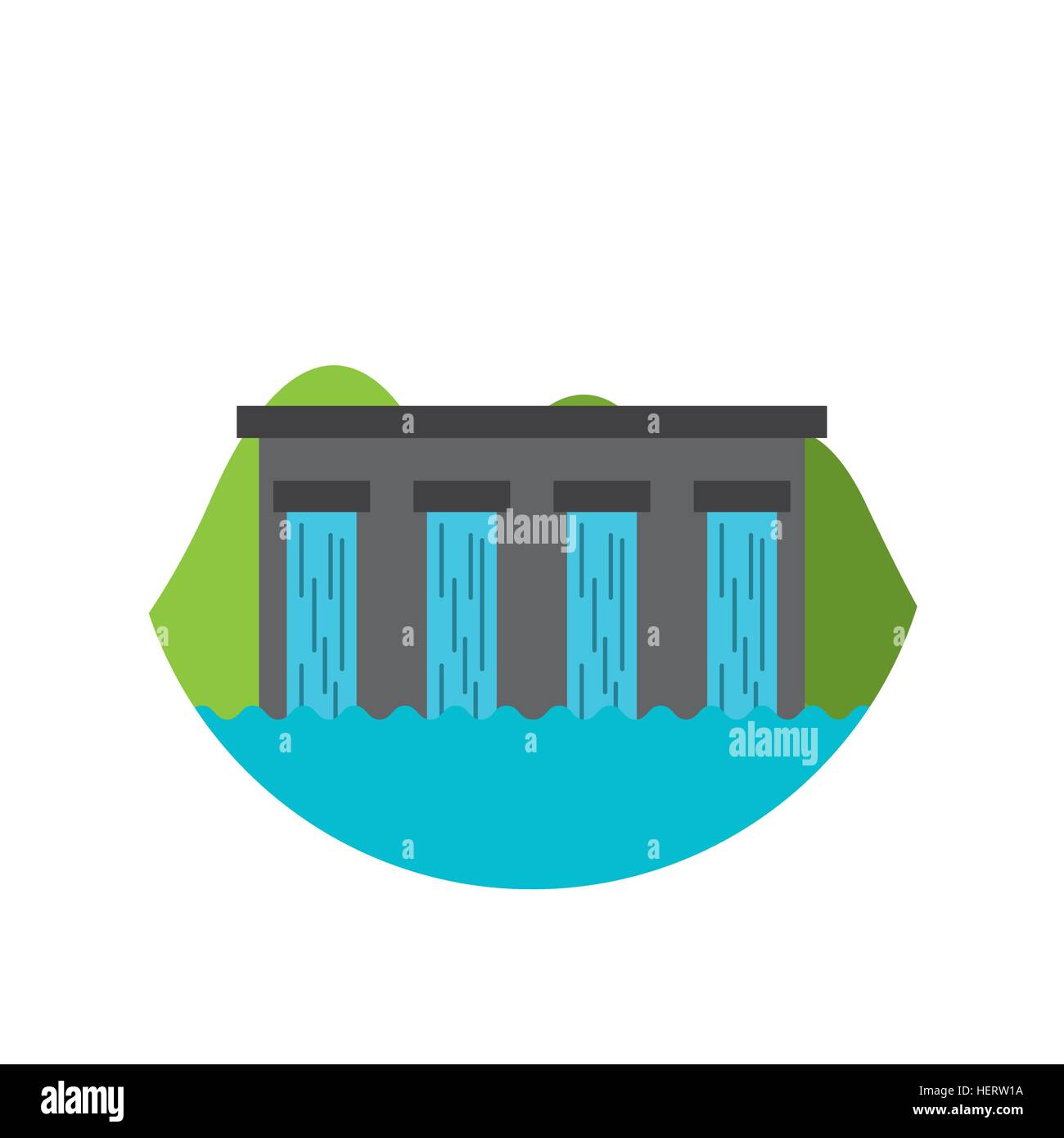 water dam icon over white background. colorful design. vector