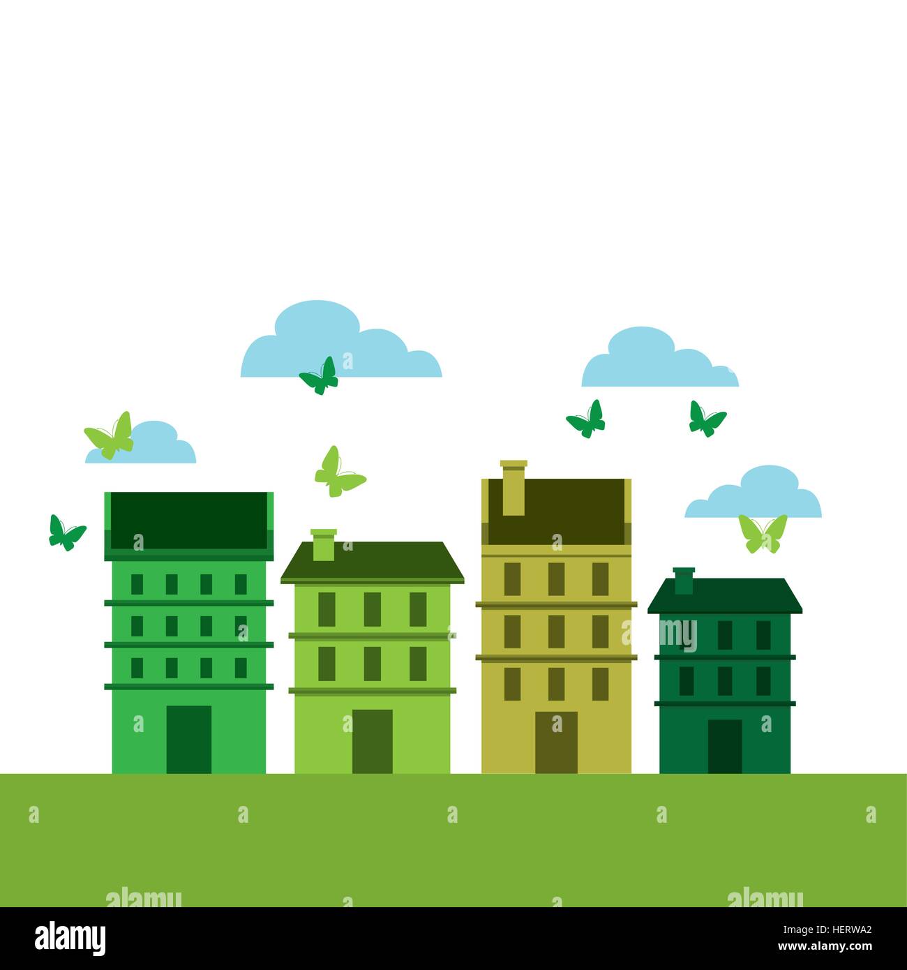 green city concept. colorful design. vector illustration Stock Vector ...