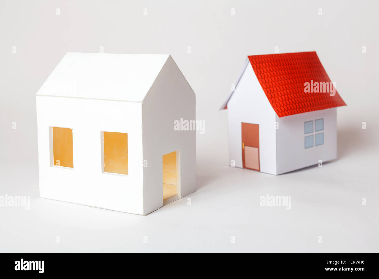 papergraft house Papercraft House. Small houses from paper on white background. Quality of  life concept Stock Photo - Alamy