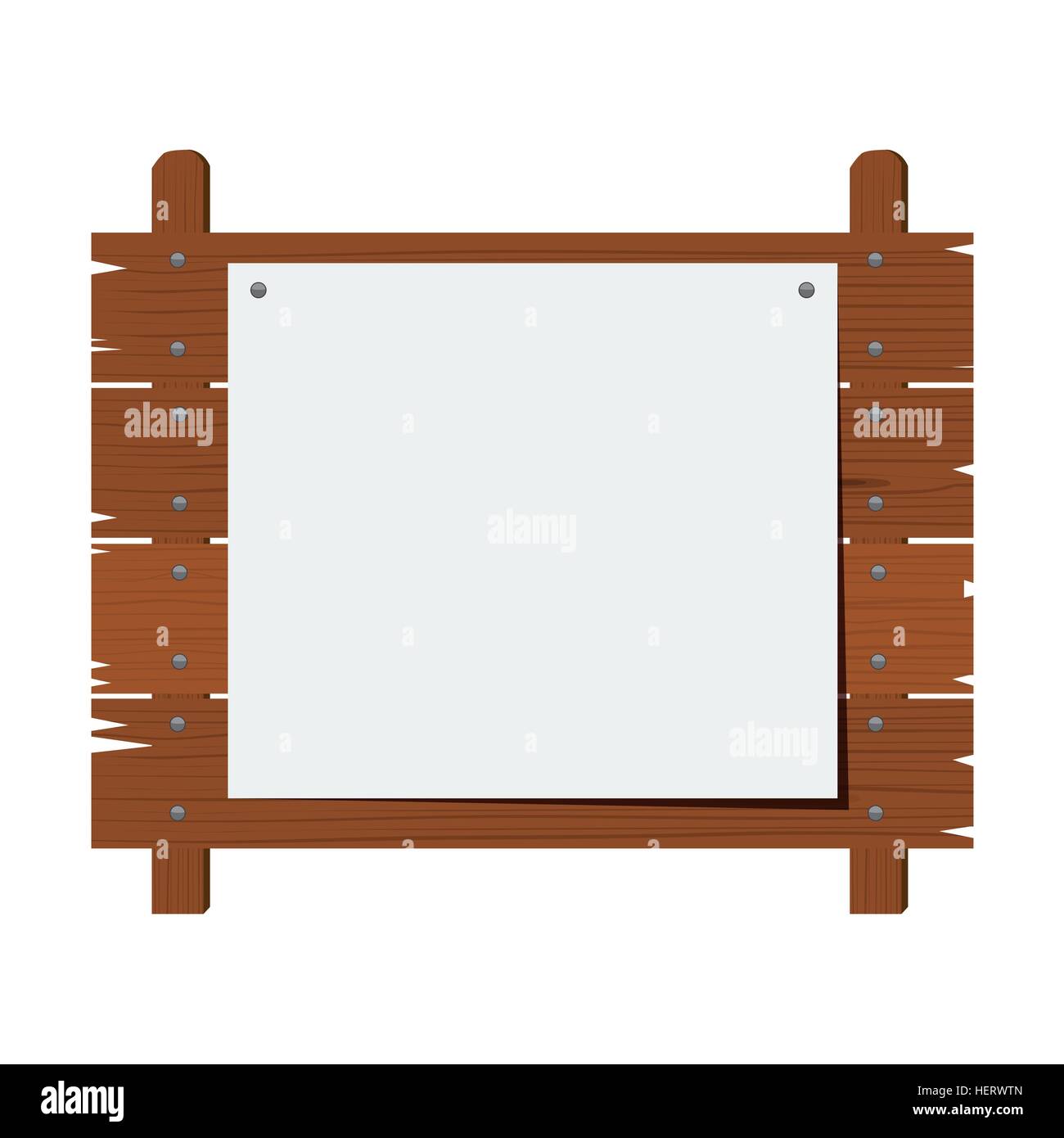 Wooden sign isolated on white background. Vector illustration Stock ...