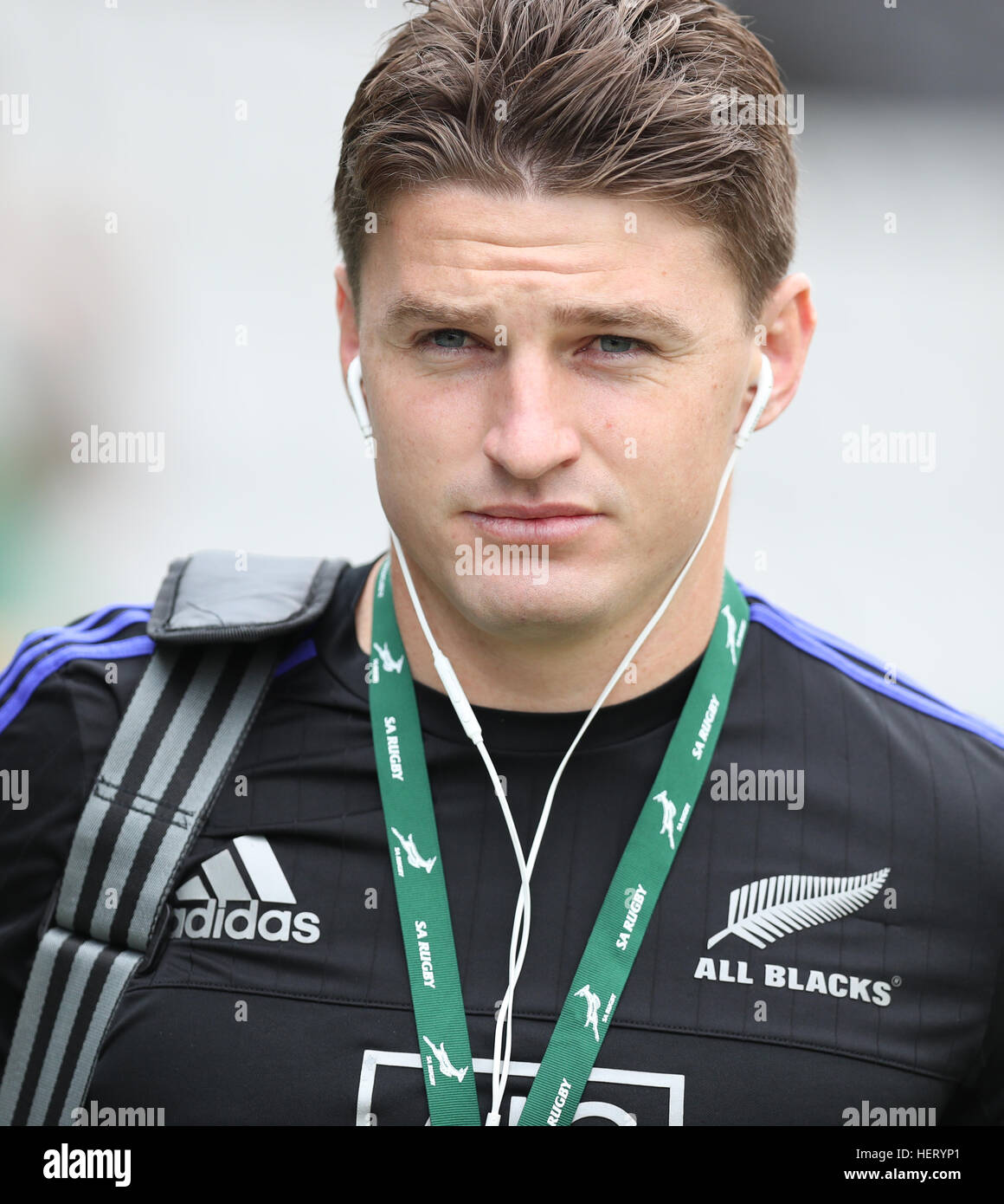 DURBAN, SOUTH AFRICA - OCTOBER 08: Beauden Barrett of New Zealand during the The Rugby Championship match between South Africa and New Zealand at Grow Stock Photo