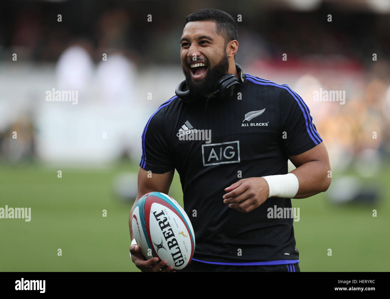 DURBAN, SOUTH AFRICA - OCTOBER 08: Lima Sopoaga of New Zealand during the The Rugby Championship match between South Africa and New Zealand at Growthp Stock Photo