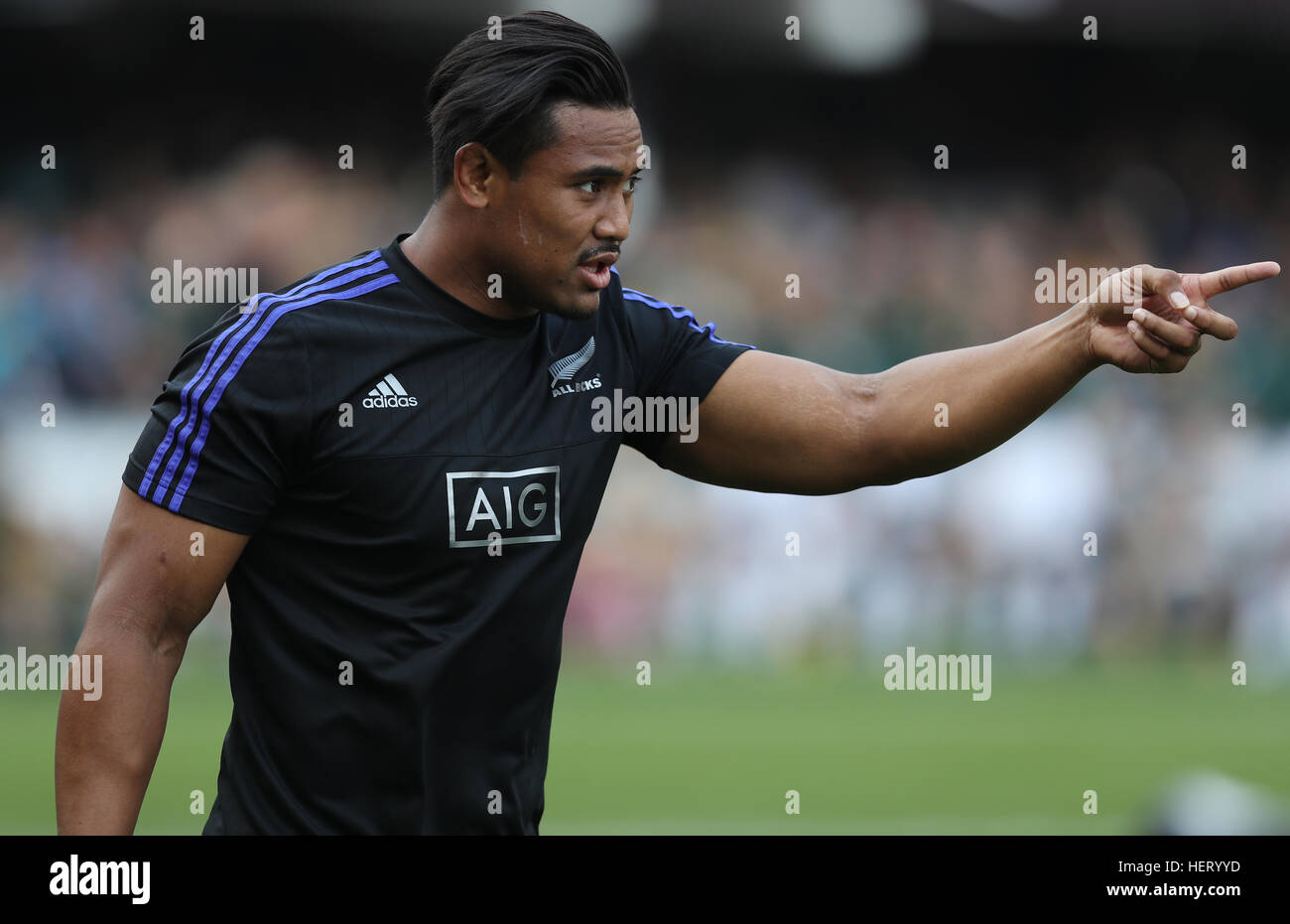 DURBAN, SOUTH AFRICA - OCTOBER 08:  Julian Savea during the The Rugby Championship match between South Africa and New Zealand at Growthpoint Kings Par Stock Photo