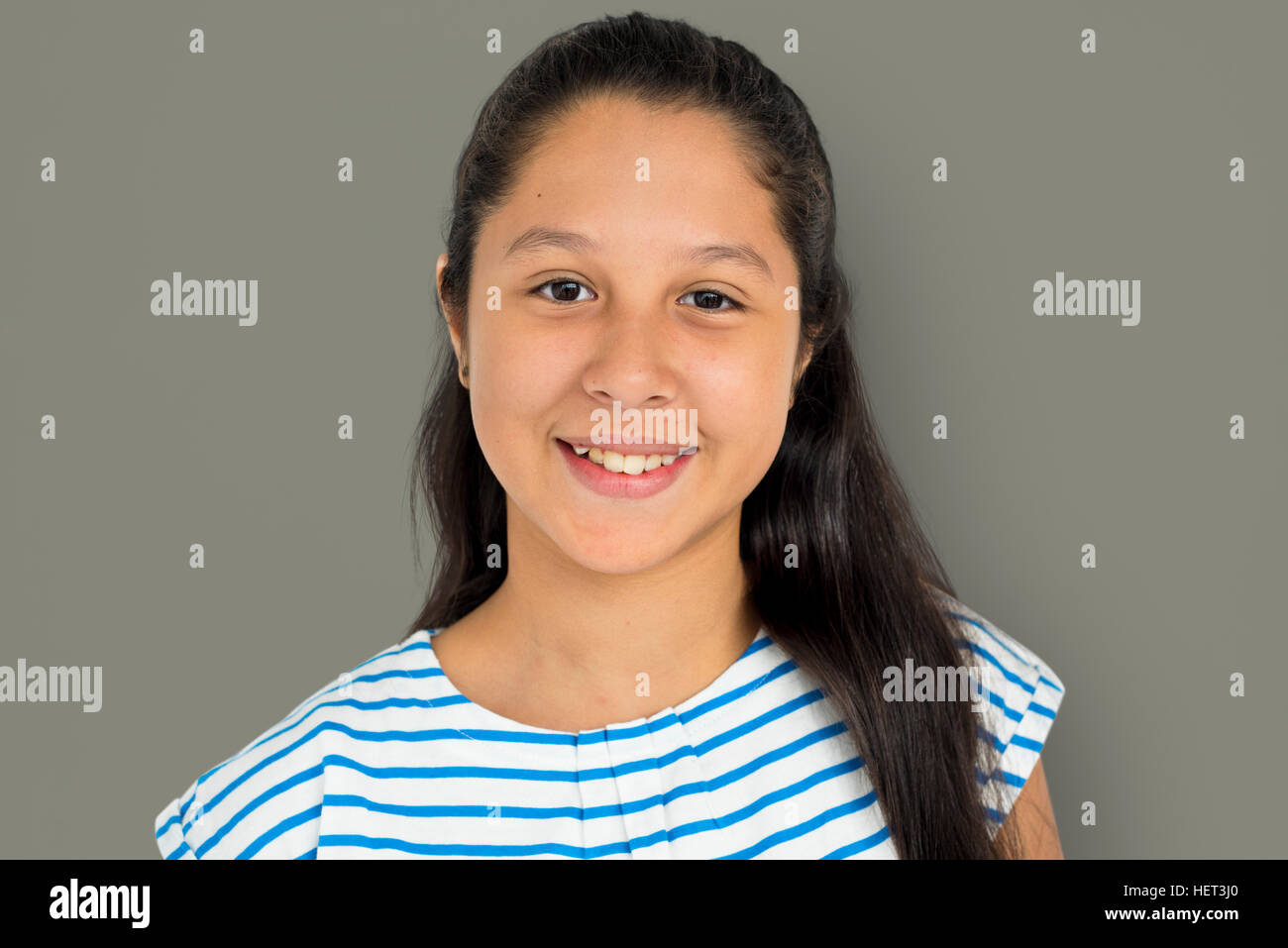 Girl Cheerful Studio Portrait Concept Stock Photo - Alamy