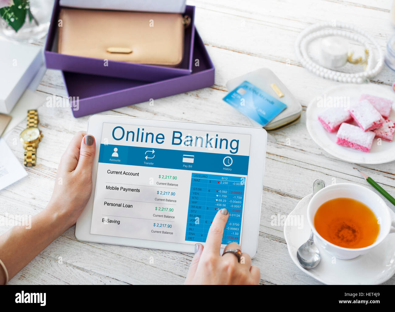 Online Banking Account Transaction Concept Stock Photo