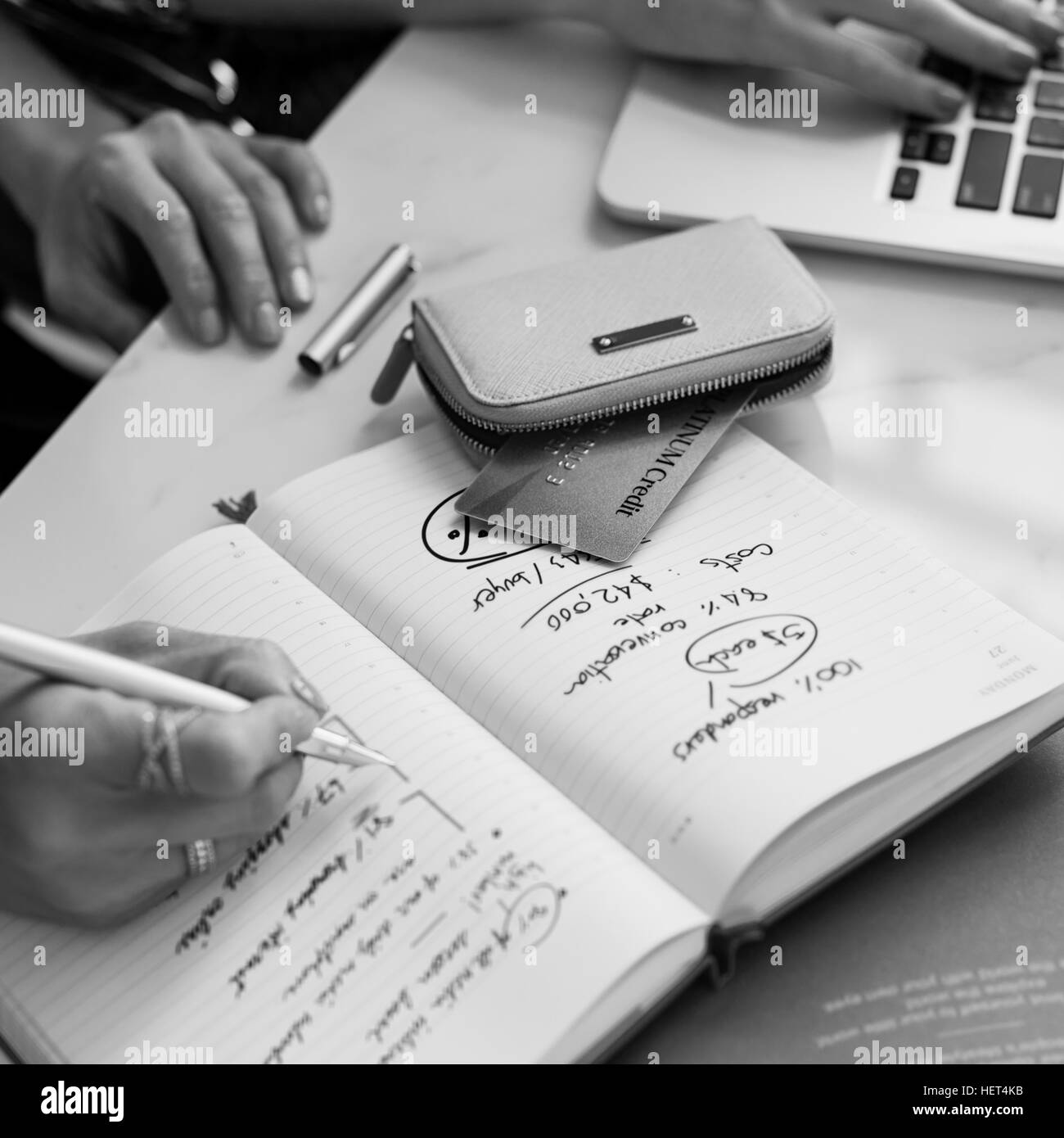 Writing Working Information Women Casual Concept Stock Photo