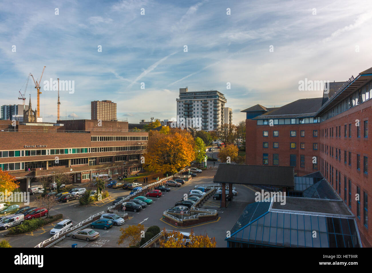 Autumn sky and colors. An aerial view, cityscape Stock Photo