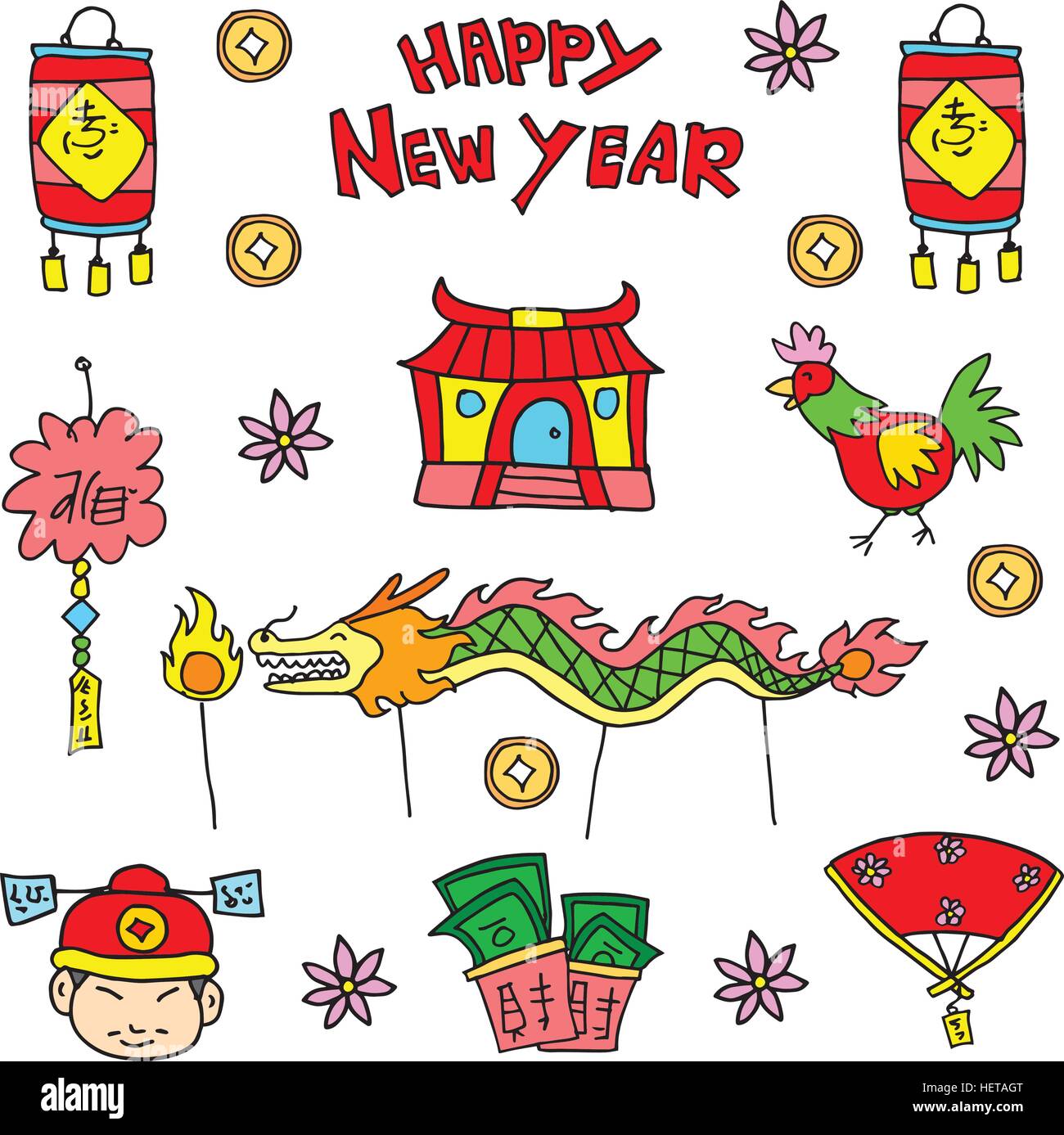 Doodle of element for Chinese new year Stock Vector Image & Art - Alamy
