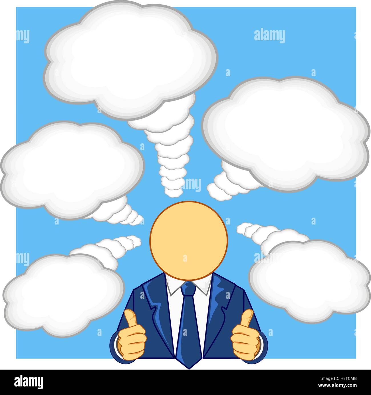 vector illustration of businessman thumb up and thinking Stock Vector ...