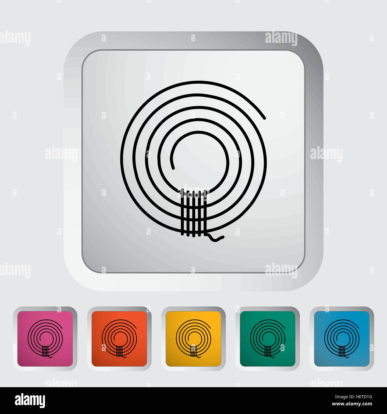 Rope. Outline icon on the button. Vector illustration Stock Vector ...