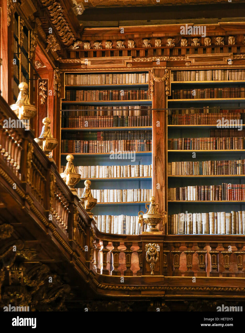 Old books in the Library of Strahov Monastery, Prague, Czech Republic Stock Photo