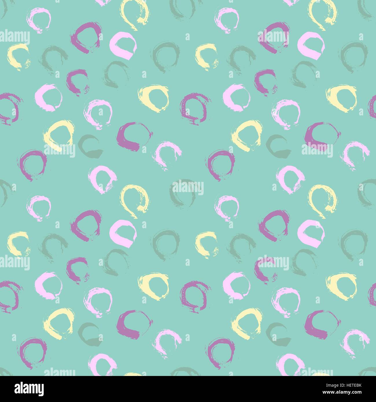 Seamless pattern with hand drawn grunge circles. Ink vector ...