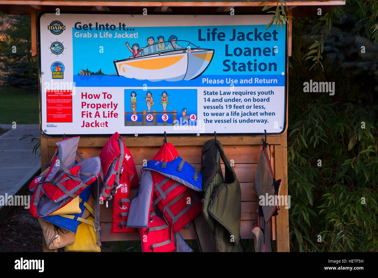 Life preservers, William Frome County Park, Fremont County, Idaho Stock Photo