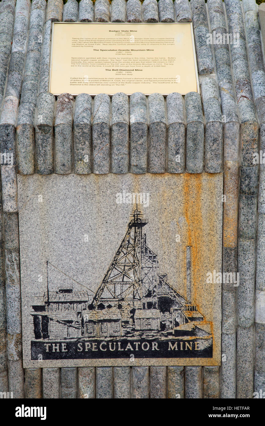 Granite Mountain Speculator Mine Memorial, Butte, Montana Stock Photo