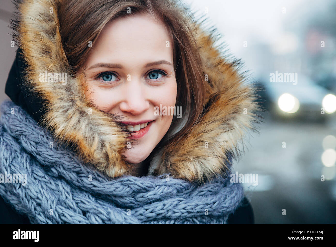Young woman outdoor portrait horizontal Stock Photo