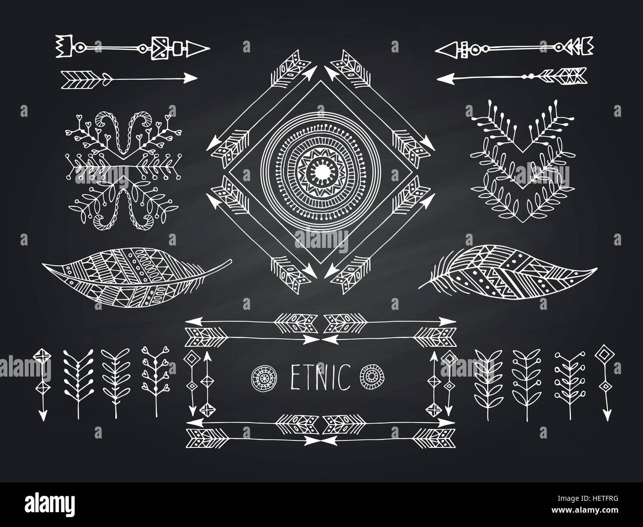 Set of creative Boho style Frames mady by Ethnic Stock Vector Image ...