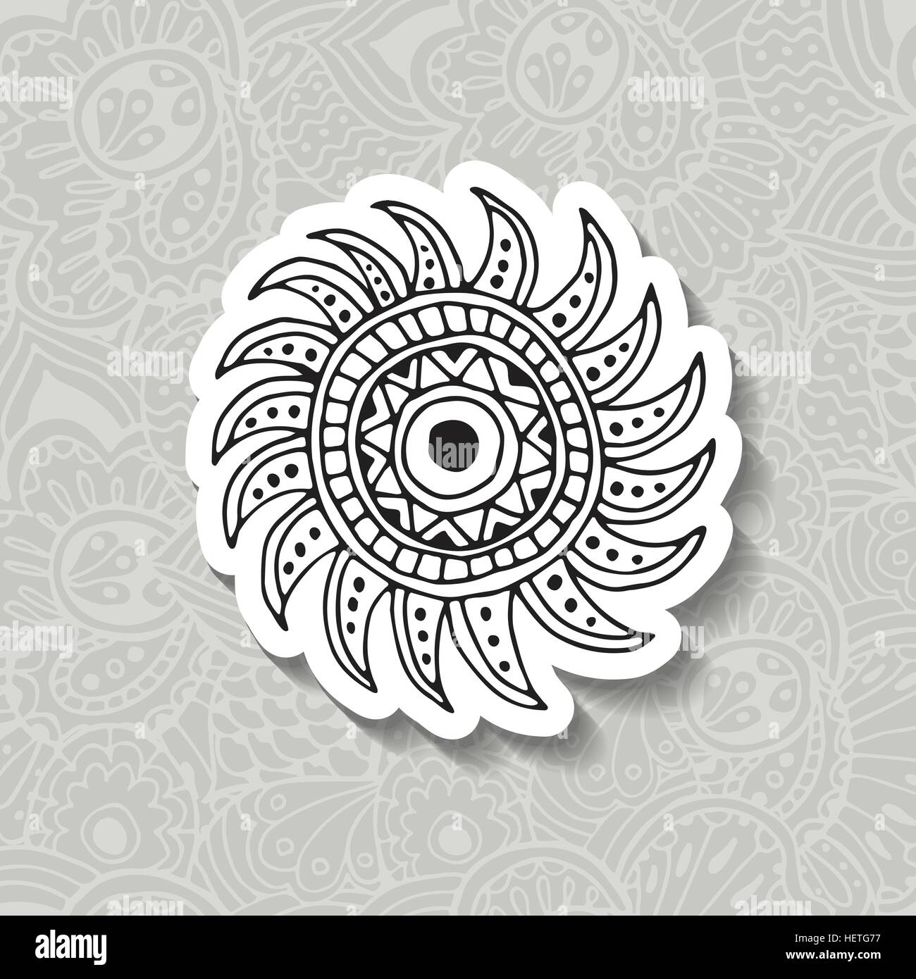 hand drawn vector illustration Boho circular element Stock Vector Image ...