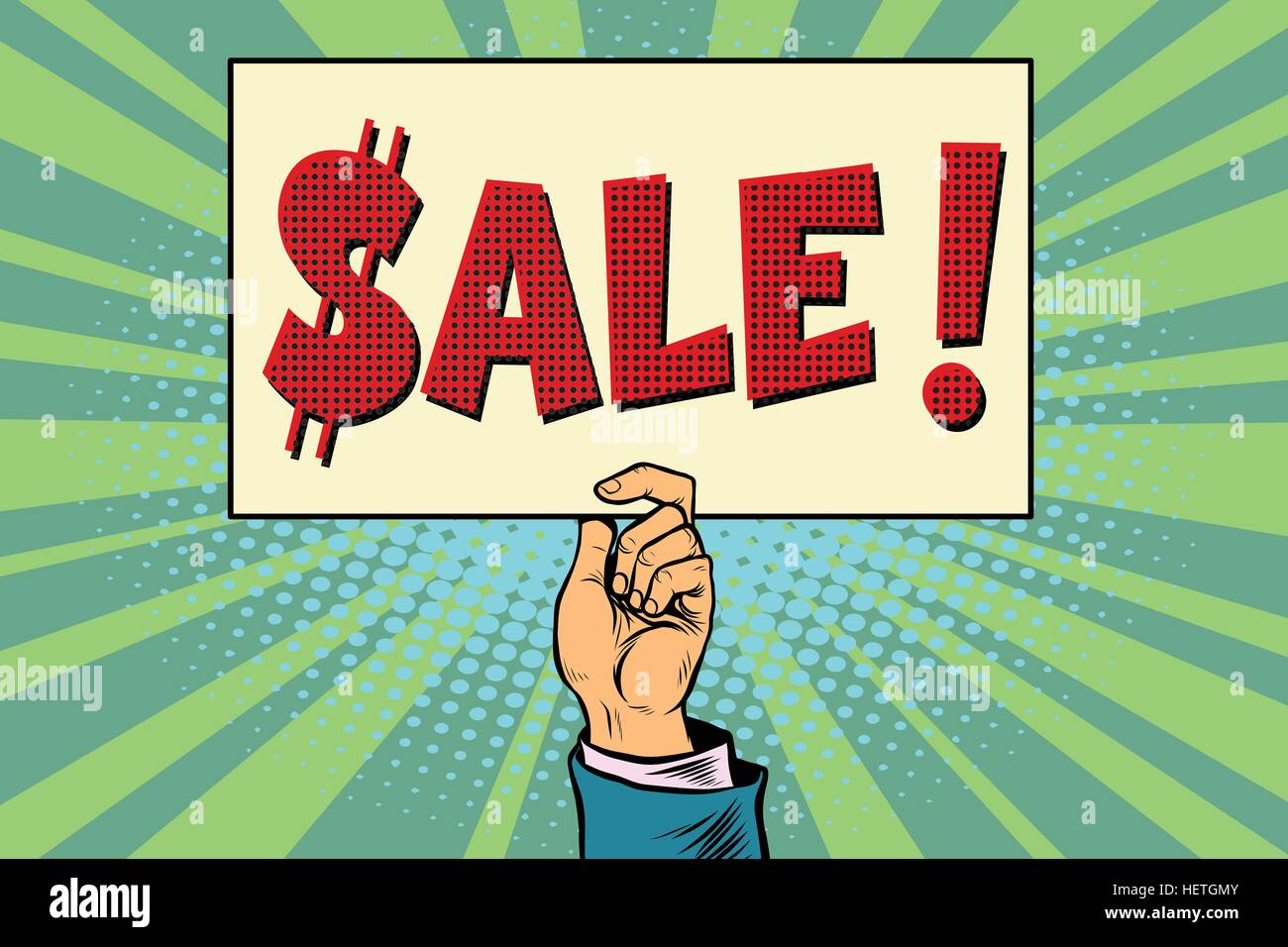 hand sale, billboard Stock Vector